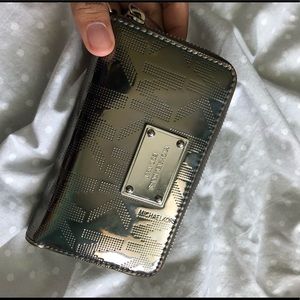 SOLD —-Silver Michael Kors Wallet